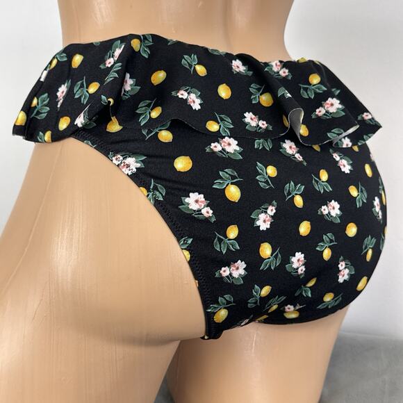 Victoria’s Secret Swim Bikini Bottom Size Medium Size Medium Lemons Ruffle Sexy - Picture 2 of 7